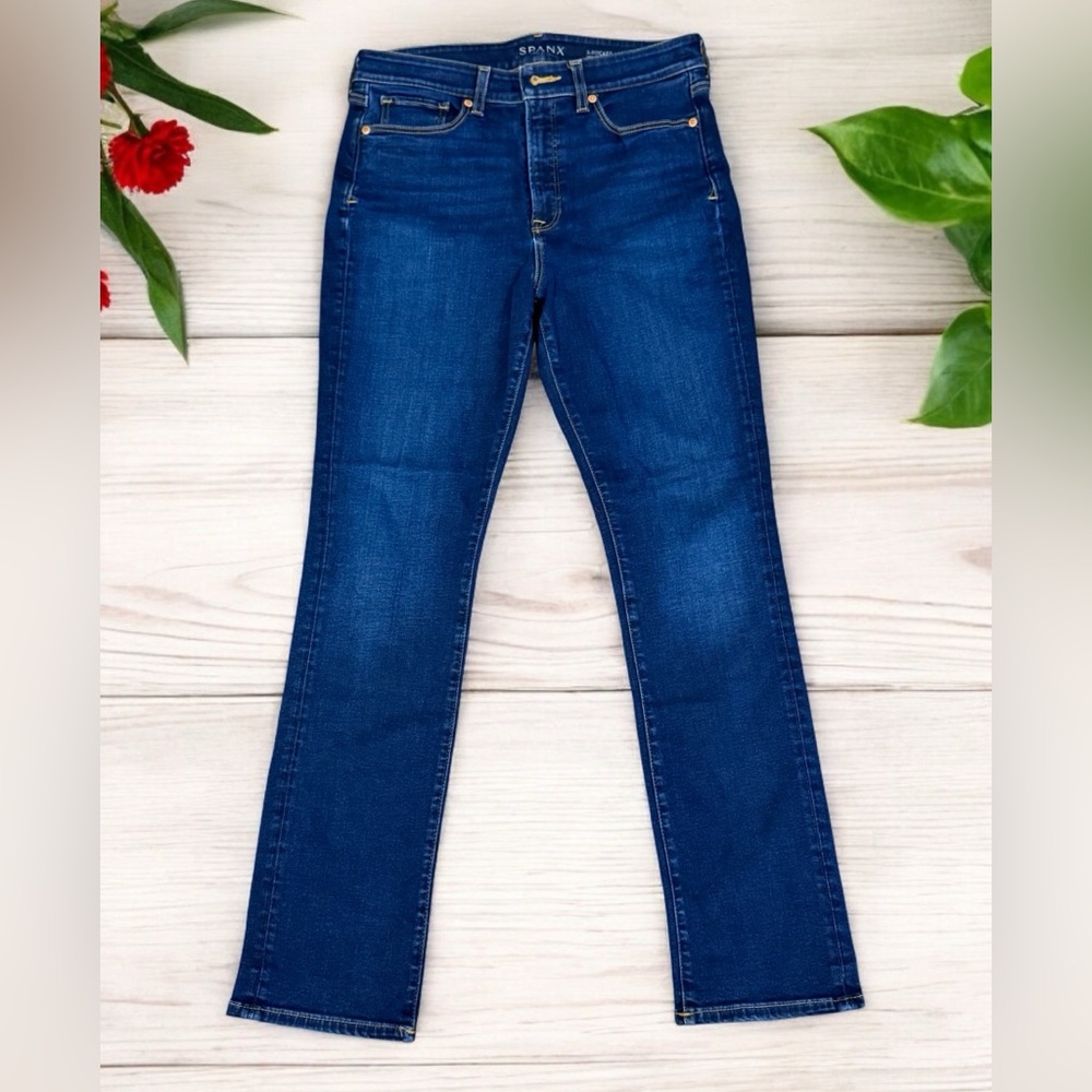 SPANX 5-Pocket High Rise Straight Shapewear Jean Size 30